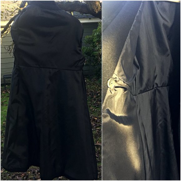 EX+ VTG 30s Style WOOL COAT Faux Fur Cuffs Oversize Collar Fit & Flare STUNNING - Picture 10 of 15